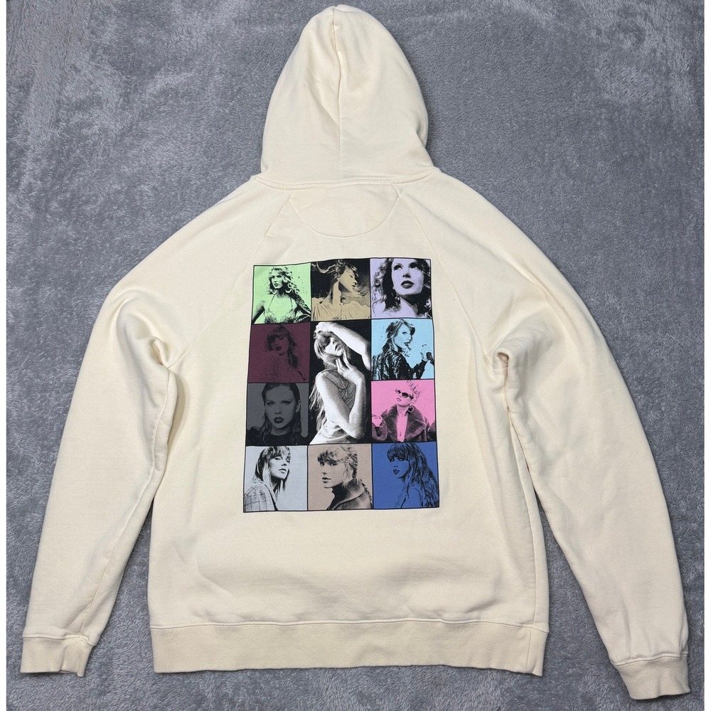 Taylor Swift Official The Eras Tour Sweatshirt Hoodie Adult Size M Unisex Cream